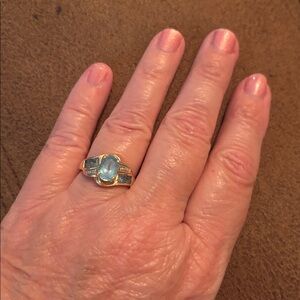 Topaz, diamond, 10k Ring